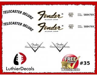 Fender Telecaster Left hand Guitar Decal #35